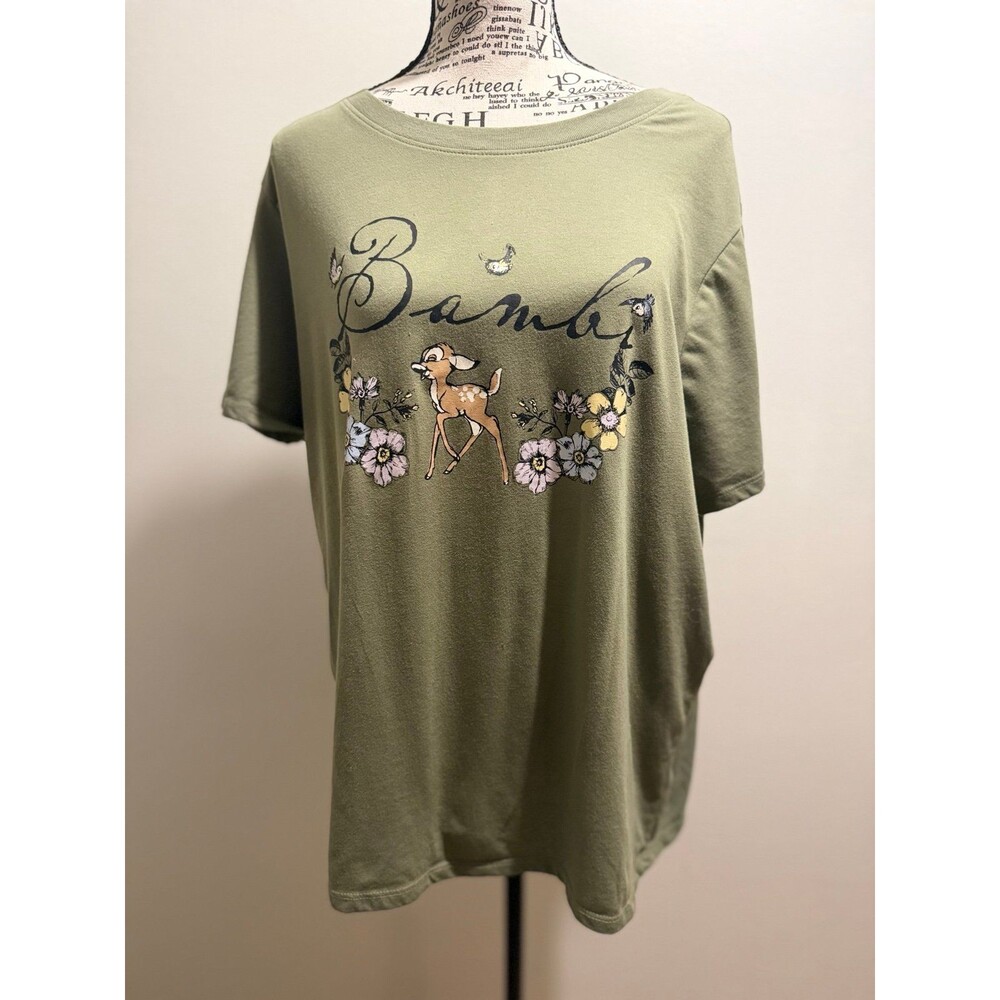 Disney Bambi Graphic T-Shirt Olive Green XL